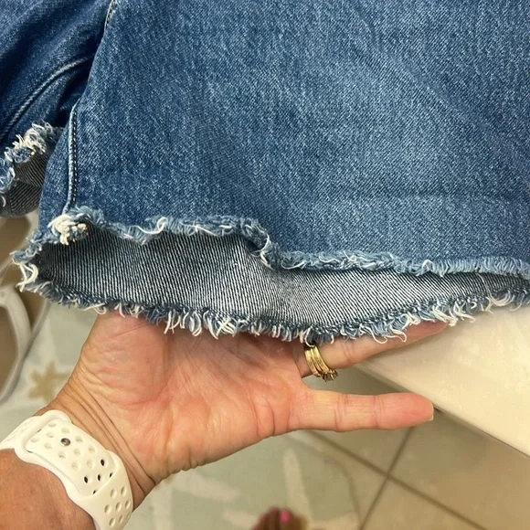 Original 501 Levi Jean shorts, cut offs, raw hems, Sz. 27, button up fly, EUC - Picture 10 of 14